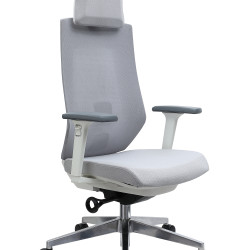 Πολυθρόνα γραφείου διευθυντή "ANESIS" από ύφασμα σε λευκο χρώμα 66x61x117