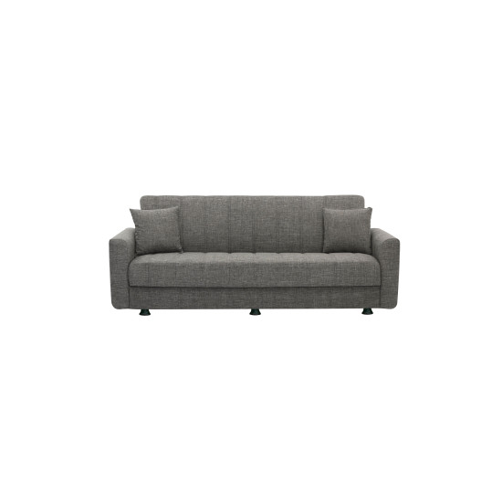 Καναπές-κρεβάτι τριθέσιος "BELLA" υφασμάτινος σε χρώμα γκρι 214x78x78