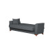 Καναπές/κρεβάτι τριθέσιος "DAISY" υφασμάτινος σε χρώμα γκρι 233x85x90