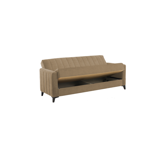 Καναπές/κρεβάτι τριθέσιος "DAISY NEW" υφασμάτινος σε χρώμα μπεζ 233x85x90