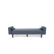 Καναπές κρεβάτι ''LETTA'' τριθέσιος από ξύλο/ύφασμα σε χρώμα γκρι 216x91x80