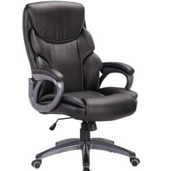 Πολυθρόνα γραφείου διευθυντή "DENIA" με pu χρώμα μαύρο 65x74x111/119