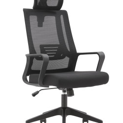 Πολυθρόνα γραφείου διευθυντή "SOFIA" με ύφασμα mesh χρώμα μαύρο 62x60x122/130