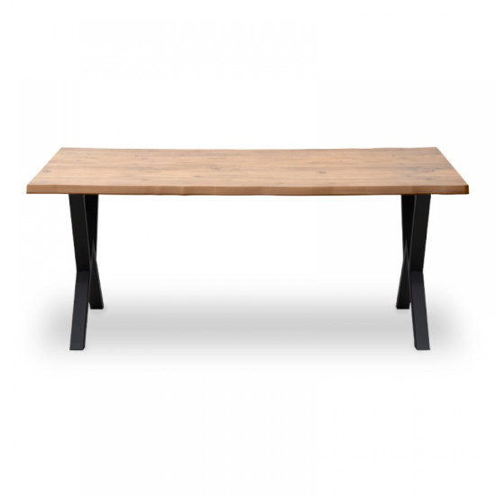 Τραπέζι "KRISTA" από MDF/μέταλλο σε χρώμα ακακία/μαύρο 160x90x75