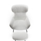 Πολυθρόνα "Fluffy" με υποπόδιο ύφασμα μπουκλέ cream-μαύρο 78x80x104εκ