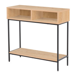 Κονσόλα "Iso" με 2 ράφια sonoma-μαυρο 80x28x76,5εκ Κονσόλα "Iso" με 2 ράφια sonoma-μαυρο 80x28x76,5εκ