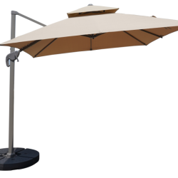 Ομπρέλα κρεμαστή "Raffa" με διπλή οροφή σε χρώμα taupe από αλουμίνιο με βάση Φορητή 3x3 Ομπρέλα κρεμαστή "Raffa" με διπλή οροφή σε χρώμα taupe από αλουμίνιο με βάση Φορητή 3x3