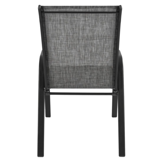 Πολυθρόνα κήπου "Roby" μέταλλο γκρι-textilene γκρι 55x75x95