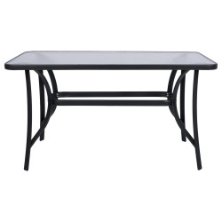 Τραπέζι κήπου "Leno" ανθρακί μέταλλο-tempered γυαλί 140x80x70