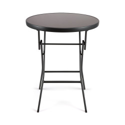 Πτυσσόμενο τραπέζι στρόγγυλο "Endo" απο μέταλλο σε γκρι-ανθρακί 60x70