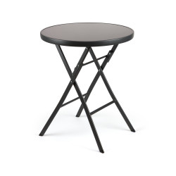 Πτυσσόμενο τραπέζι στρόγγυλο "Endo" απο μέταλλο σε γκρι-ανθρακί 60x70