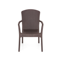 Πολυθρόνα βαρέους τύπου TURAN απο PP σε χρώμα καφέ 43x40x86