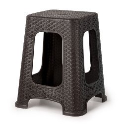 Σκαμπό εξωτερικού χώρου Rattan Tif βαρέως τύπου σε χρώμα καφέ 37x37x45 Σκαμπό εξωτερικού χώρου Rattan Tif βαρέως τύπου σε χρώμα καφέ 37x37x45