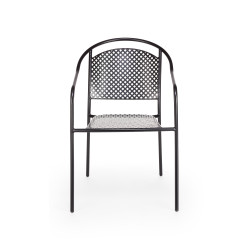 Πολυθρόνα μεταλλική ANIA στοιβαζόμενη μαύρο μέταλλο 55x58x81