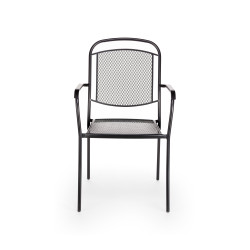 Πολυθρόνα μεταλλική RENA στοιβαζόμενη μαύρο μέταλλο 56,5x60x92