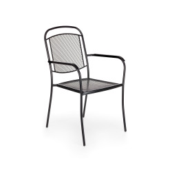 Πολυθρόνα μεταλλική RENA στοιβαζόμενη μαύρο μέταλλο 56,5x60x92