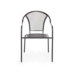 Πολυθρόνα μεταλλική LIV στοιβαζόμενη μαύρο μέταλλο 53x61x82