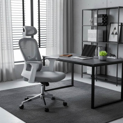 Καρέκλα γραφείου διευθυντή TUS mesh ανοιχτό γκρι 62x63x110/120