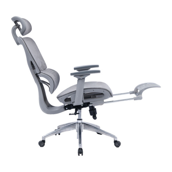 Καρέκλα γραφείου διευθυντή με υποπόδιο LINUX mesh γκρι 61x63x117/125