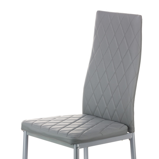 Καρέκλα Viva μέταλλο-PU γκρι-γκρι πόδι 42x48x98 Καρέκλα Viva μέταλλο-PU γκρι-γκρι πόδι 42x48x98