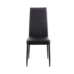 Καρέκλα Viva μέταλλο-PU μαύρο-γκρι πόδι 42x48x98