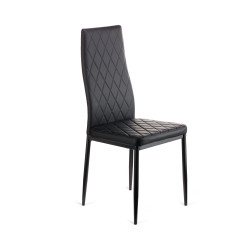 Καρέκλα Viva μέταλλο-PU μαύρο-γκρι πόδι 42x48x98