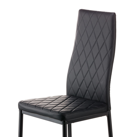 Καρέκλα Viva μέταλλο-PU μαύρο-γκρι πόδι 42x48x98 Καρέκλα Viva μέταλλο-PU μαύρο-γκρι πόδι 42x48x98