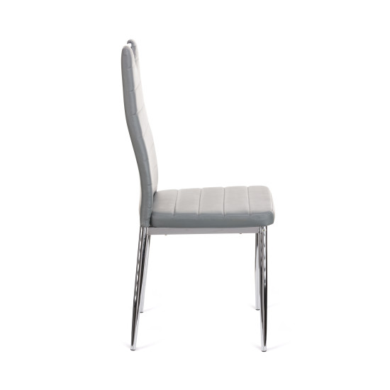 Καρέκλα Tonia PU γκρι-πόδι χρωμίου 52x43x96 Καρέκλα Tonia PU γκρι-πόδι χρωμίου 52x43x96
