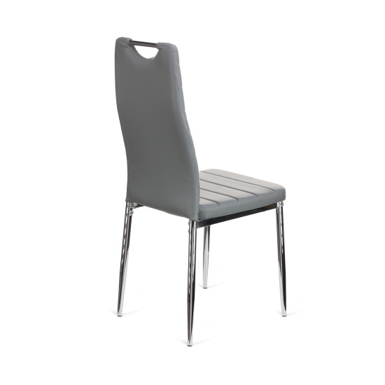 Καρέκλα Tonia PU γκρι-πόδι χρωμίου 52x43x96 Καρέκλα Tonia PU γκρι-πόδι χρωμίου 52x43x96