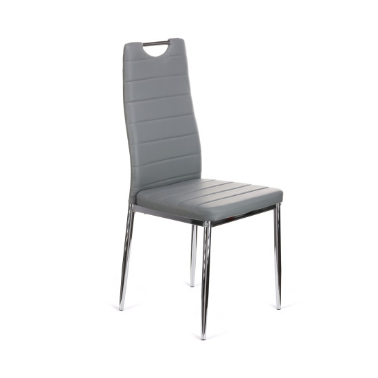 Καρέκλα Tonia PU γκρι-πόδι χρωμίου 52x43x96 Καρέκλα Tonia PU γκρι-πόδι χρωμίου 52x43x96