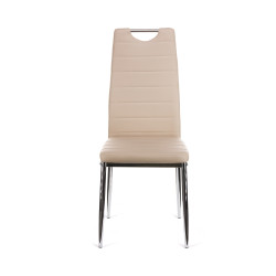 Καρέκλα Tonia PU cappucino-πόδι χρωμίου 52x43x96 Καρέκλα Tonia PU cappucino-πόδι χρωμίου 52x43x96