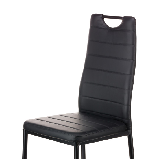 Καρέκλα Tonia PU μαύρο-πόδι μαύρο 52x43x96 Καρέκλα Tonia PU μαύρο-πόδι μαύρο 52x43x96