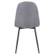 Καρέκλα Gab γκρι ύφασμα με πόδι μαύρο μέταλλο 42x41x93