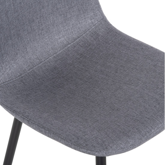 Καρέκλα Gab γκρι ύφασμα με πόδι μαύρο μέταλλο 42x41x93