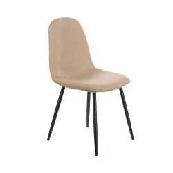 Καρέκλα Gab μπεζ ύφασμα με πόδι μαύρο μέταλλο 42x41x93 Καρέκλα Gab μπεζ ύφασμα με πόδι μαύρο μέταλλο 42x41x93