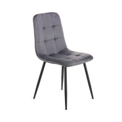 Καρέκλα Rena plus σε βελούδο ύφασμα γκρι-πόδι μαύρο μεταλλικό 48x55x90 Καρέκλα Rena plus σε βελούδο ύφασμα γκρι-πόδι μαύρο μεταλλικό 48x55x90