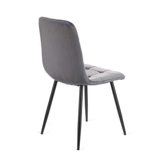 Καρέκλα Rena plus σε βελούδο ύφασμα γκρι-πόδι μαύρο μεταλλικό 48x55x90 Καρέκλα Rena plus σε βελούδο ύφασμα γκρι-πόδι μαύρο μεταλλικό 48x55x90