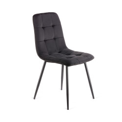 Καρέκλα Rena plus σε βελούδο ύφασμα μαύρο-πόδι μαύρο μεταλλικό 48x55x90 Καρέκλα Rena plus σε βελούδο ύφασμα μαύρο-πόδι μαύρο μεταλλικό 48x55x90