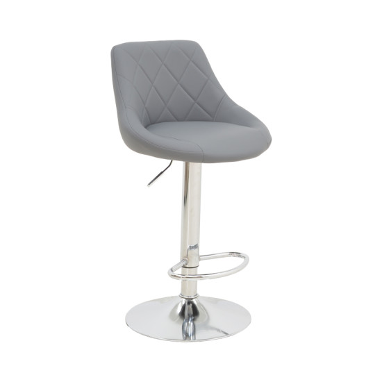 Σκαμπό μπαρ Runo πτυσσόμενο γκρι pu-βάση χρωμίου 47x49x112 Σκαμπό μπαρ Runo πτυσσόμενο γκρι pu-βάση χρωμίου 47x49x112