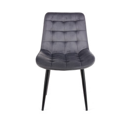 Καρέκλα Vitto γκρι βελούδο-πόδι μαύρο μέταλλο 46x62x80 Καρέκλα Vitto γκρι βελούδο-πόδι μαύρο μέταλλο 46x62x80