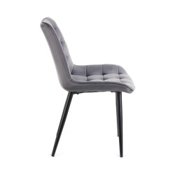 Καρέκλα Vitto γκρι βελούδο-πόδι μαύρο μέταλλο 46x62x80 Καρέκλα Vitto γκρι βελούδο-πόδι μαύρο μέταλλο 46x62x80