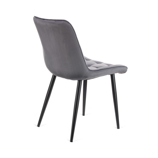 Καρέκλα Vitto γκρι βελούδο-πόδι μαύρο μέταλλο 46x62x80 Καρέκλα Vitto γκρι βελούδο-πόδι μαύρο μέταλλο 46x62x80