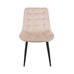 Καρέκλα Vitto μπεζ βελούδο-πόδι μαύρο μέταλλο 46x62x80 Καρέκλα Vitto μπεζ βελούδο-πόδι μαύρο μέταλλο 46x62x80
