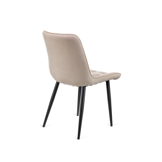 Καρέκλα Vitto μπεζ βελούδο-πόδι μαύρο μέταλλο 46x62x80 Καρέκλα Vitto μπεζ βελούδο-πόδι μαύρο μέταλλο 46x62x80