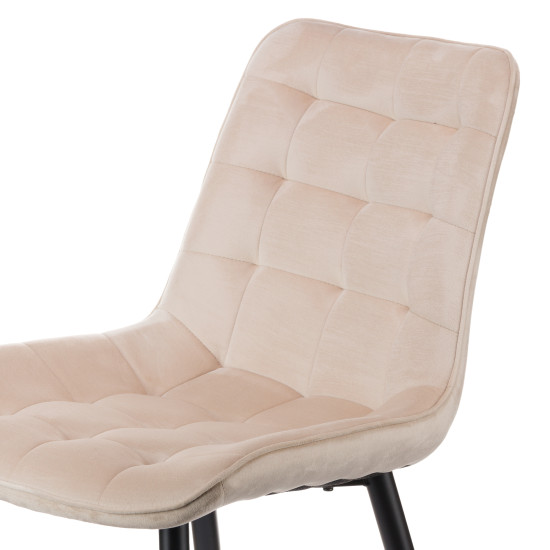 Καρέκλα Vitto μπεζ βελούδο-πόδι μαύρο μέταλλο 46x62x80 Καρέκλα Vitto μπεζ βελούδο-πόδι μαύρο μέταλλο 46x62x80