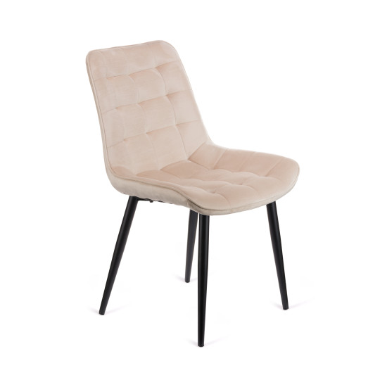 Καρέκλα Vitto μπεζ βελούδο-πόδι μαύρο μέταλλο 46x62x80 Καρέκλα Vitto μπεζ βελούδο-πόδι μαύρο μέταλλο 46x62x80