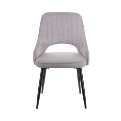 Καρέκλα Tiate γκρι μπουκλέ ύφασμα-πόδι μαύρο μέταλλο 47x51x83 Καρέκλα Tiate γκρι μπουκλέ ύφασμα-πόδι μαύρο μέταλλο 47x51x83