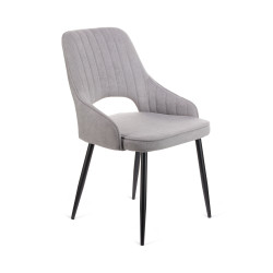 Καρέκλα Tiate γκρι μπουκλέ ύφασμα-πόδι μαύρο μέταλλο 47x51x83 Καρέκλα Tiate γκρι μπουκλέ ύφασμα-πόδι μαύρο μέταλλο 47x51x83