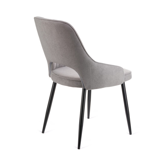 Καρέκλα Tiate γκρι μπουκλέ ύφασμα-πόδι μαύρο μέταλλο 47x51x83 Καρέκλα Tiate γκρι μπουκλέ ύφασμα-πόδι μαύρο μέταλλο 47x51x83