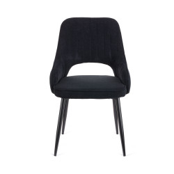 Καρέκλα Tiate μαύρο μπουκλέ ύφασμα-πόδι μαύρο μέταλλο 47x51x83 Καρέκλα Tiate μαύρο μπουκλέ ύφασμα-πόδι μαύρο μέταλλο 47x51x83
